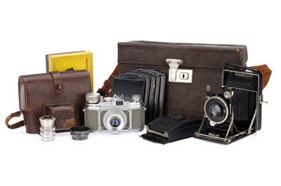 Lot 187 - A K.W. Patent Etui 6x9 Folding Camera Outfit