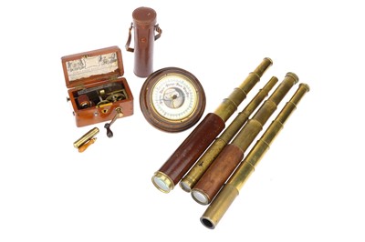 Lot 787 - An Electro-Medical Machine, Barometer, Telescopes
