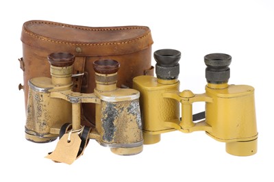 Lot 139 - WWII German Tan 6×30 Binoculars Marked ddx