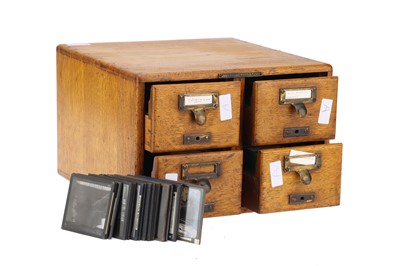Lot 62 - Oak Cabinet of Magic Lantern Slides