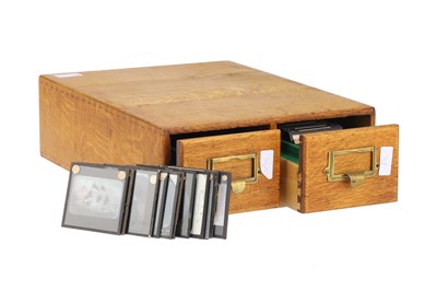 Lot 64 - Oak Cabinet of Magic Lantern Slides