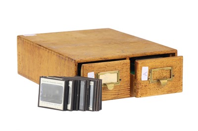 Lot 56 - Oak Cabinet of Magic Lantern Slides