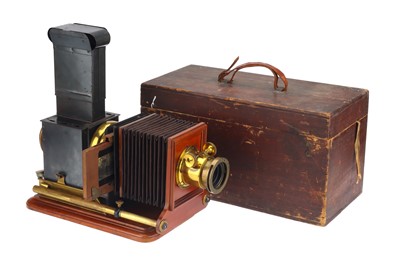 Lot 48 - An Attractive Victorian Brass & Mahogany Magic Lantern