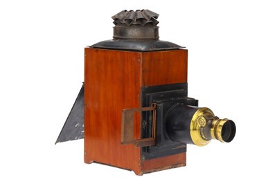Lot 31 - Victorian Brass & Mahogany Magic Lantern