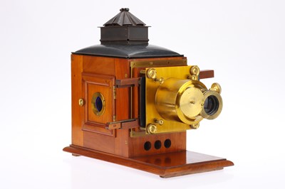 Lot 36 - A Brass & Mahogany Victorian Magic Lantern