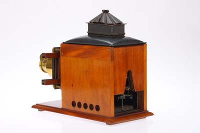 Lot 36 - A Brass & Mahogany Victorian Magic Lantern