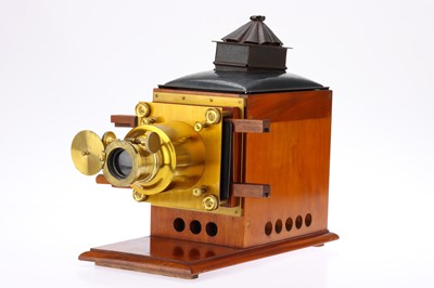 Lot 36 - A Brass & Mahogany Victorian Magic Lantern
