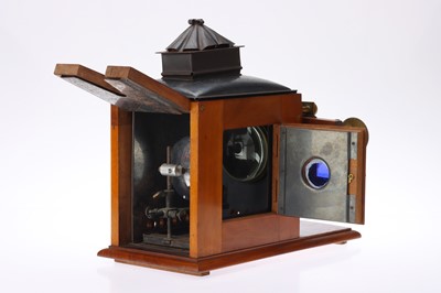 Lot 36 - A Brass & Mahogany Victorian Magic Lantern