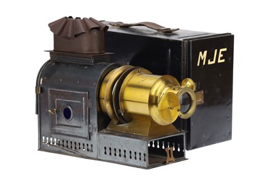 Lot 30 - Victorian Brass & Tinplate Magic Lantern