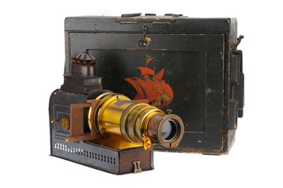 Lot 29 - Victorian Brass & Tinplate Magic Lantern