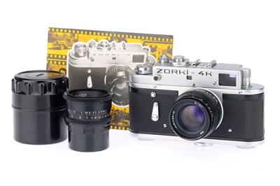 Lot 145 - A Good Zorki 4K 35mm Rangefinder Camera Outfit