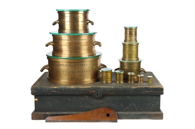 Lot 122 - County of Lancaster, Full Set of 11 William IV Imperial Standard Capacity Measures, 1834