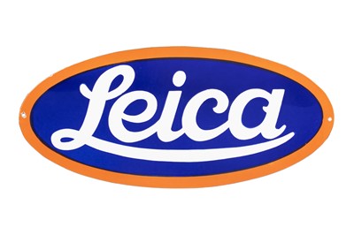 Lot 79 - A Large Enamel Leica Shop Advertising Sign