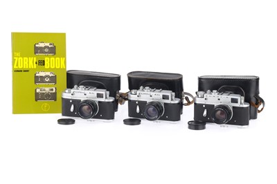 Lot 186 - Three KMZ Zorki Rangefinder 35mm Film Cameras