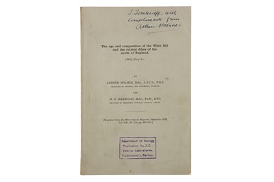 Lot 85 - Holmes, Arthur, A Signed Copy of An Offprint