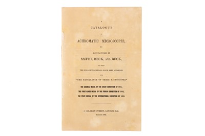 Lot 36 - Microscopy - First Ever Catalogue to mention Wenham's New Binocular Microscope