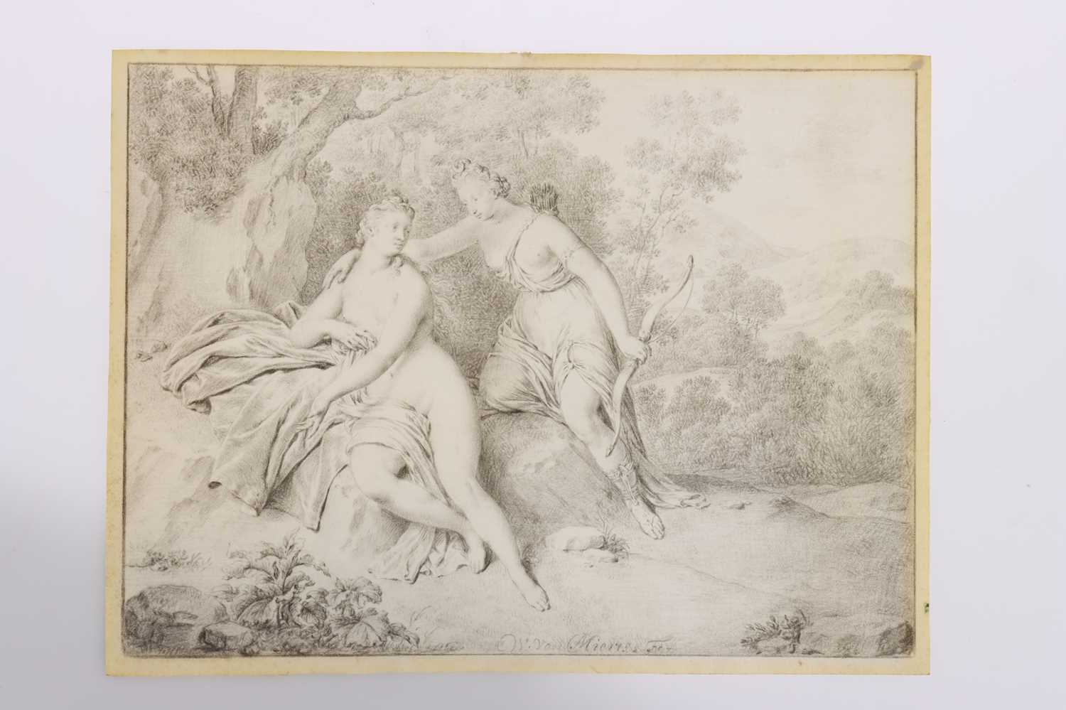 Lot 489 - Willem van Mieris (Leiden 1662-1747) Wooded Landscape with Figures