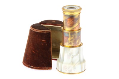 Lot 88 - A Large & Fine Mother of Pearl & Gilt Brass Monocular