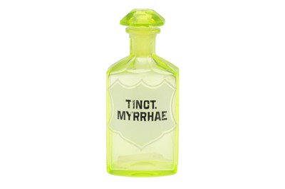 Lot 186 - A Cut Uranium Glass Apothecary Bottle