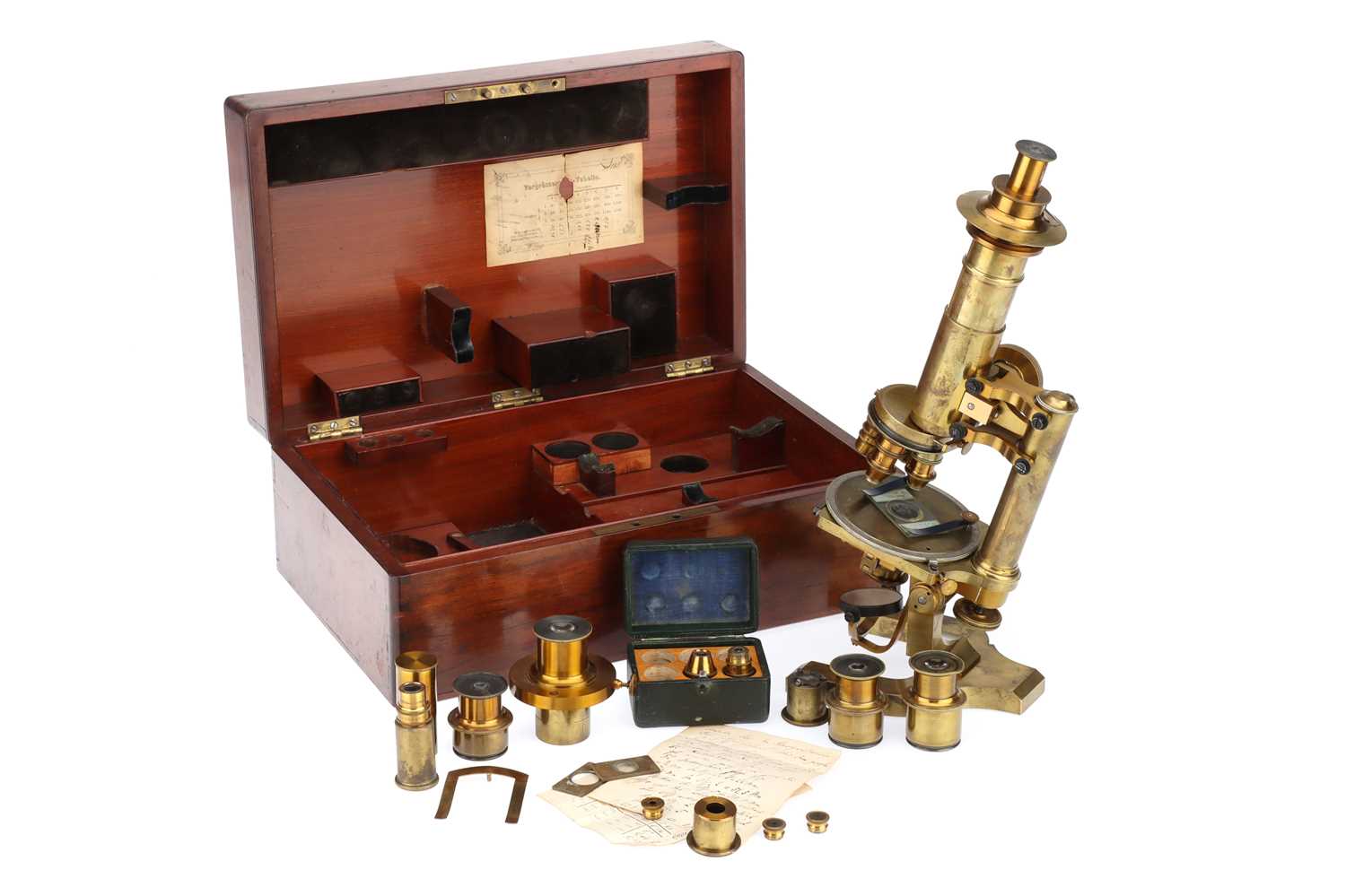 Lot 4 - A Large mid 19th Century German Polarising Compound Microscope Outfit