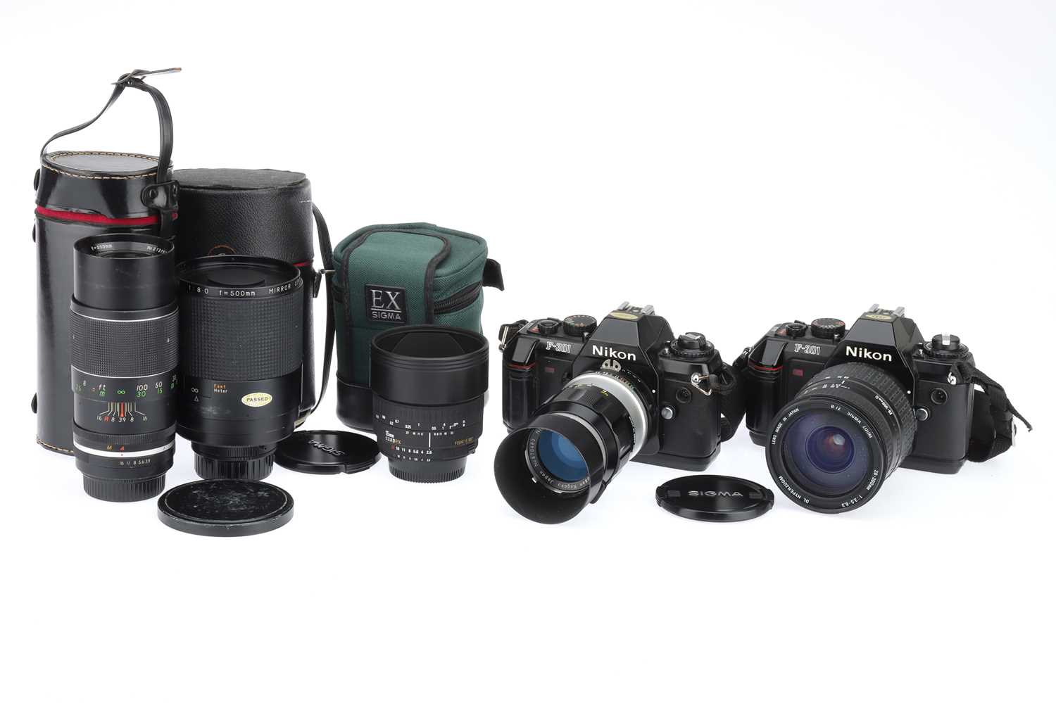Lot 84 - Two Nikon F-301 SLR Cameras with Lenses