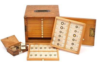 Lot 5 - A Polished Pine Cabinet of Diatom Microscope Slides