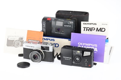 Lot 243 - Three Olympus Trip 35mm Compact Cameras