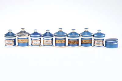 Lot 697 - A Collection of Small Chemists Ceramic Apothecary Jars