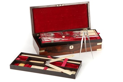 Lot 94 - An Extensive Set of Silver Drawing Instruments by William Elliott
