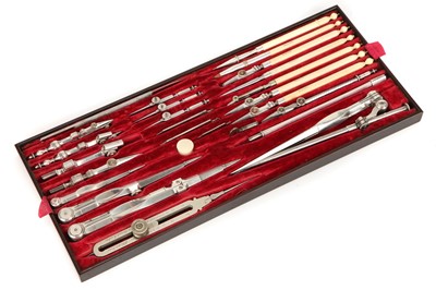 Lot 94 - An Extensive Set of Silver Drawing Instruments by William Elliott
