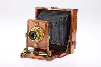 Lot 386 - A J. Lancaster & Son 'The 1891 Instantograph' Half Plate Mahogany & Brass Field Camera