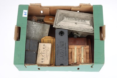 Lot 390 - A Mixed Selection of Early Darkroom Tools & Devices