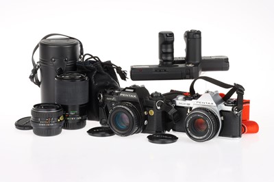Lot 251 - A Pentax Super A and Pentax ME Super 35mm SLR Cameras