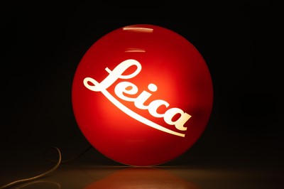 Lot 86 - An Illuminated Leica Red Dot Shop Display Advertising Sign
