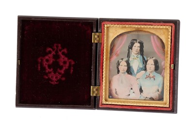 Lot 7 - Daguerreotype, Half Portrait of 3 Young Ladies