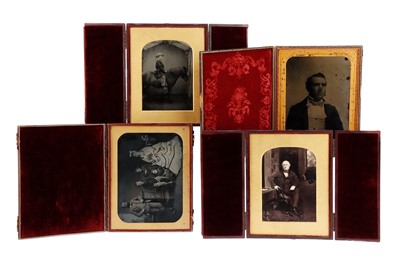 Lot 39 - Ambrotypes Whole Plate Young Boy on Pony, and Others