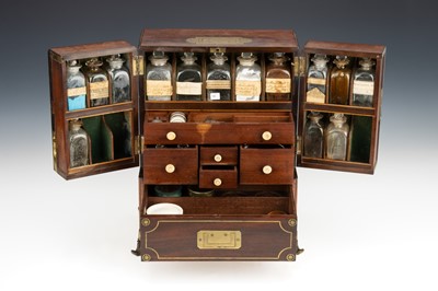 Lot 10 - An Inlaid Brass & Mahogany Domestic Medicine Chest