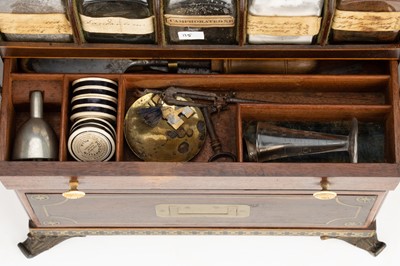 Lot 10 - An Inlaid Brass & Mahogany Domestic Medicine Chest