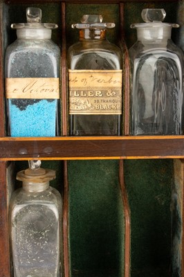 Lot 10 - An Inlaid Brass & Mahogany Domestic Medicine Chest