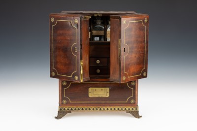 Lot 10 - An Inlaid Brass & Mahogany Domestic Medicine Chest