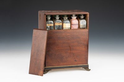 Lot 10 - An Inlaid Brass & Mahogany Domestic Medicine Chest