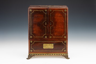 Lot 10 - An Inlaid Brass & Mahogany Domestic Medicine Chest