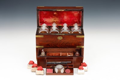 Lot 23 - A Fine Brass Bound Travelling Medicine Chest
