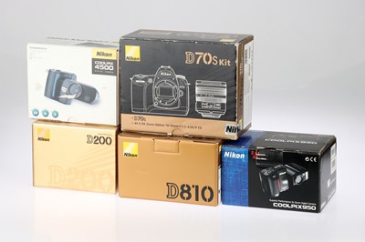 Lot 427 - A Selection of Nikon Camera Boxes with Accessories and Paperwork