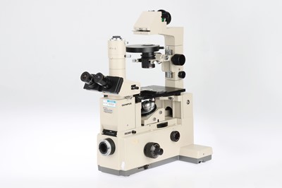 Lot 589 - A Large Olympus IMT-2 Trinocular Microscope