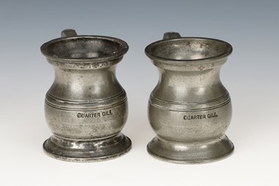 Lot 151 - 2 Pewter Air Ministry Quarter Gill Spirit Measures
