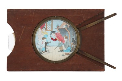 Lot 78 - ‘The Smoking Dog’ Hand-Painted Magic Lantern Lever Slide