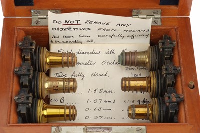 Lot 144 - A Cases of Carl Zeiss Jena Objectives