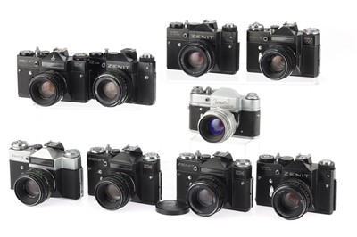 Lot 89 - A Good Selection of Zenit 35mm SLR Cameras