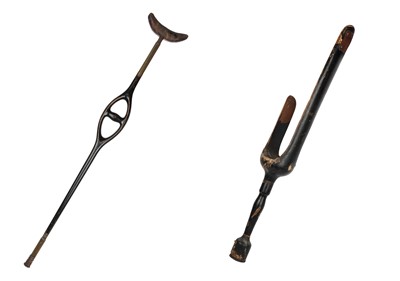 Lot 88 - A Victorian Amputee's Wooden Leg and Crutch
